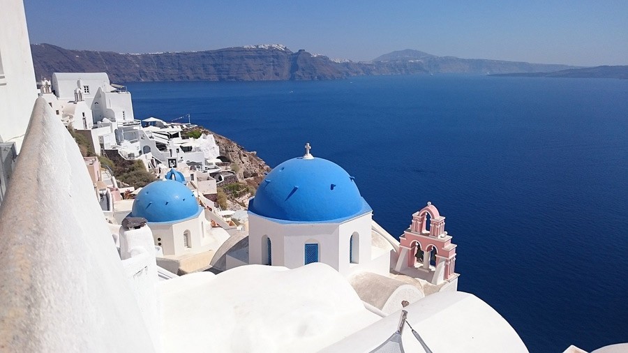 Santorini Island in Cyclades